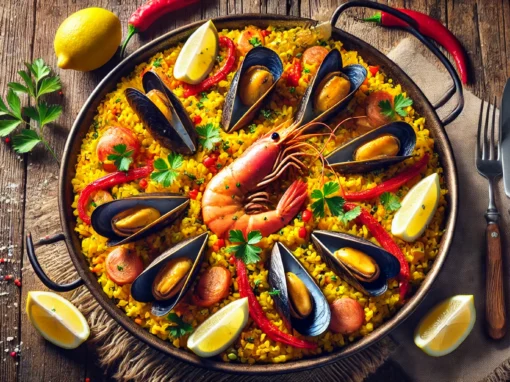 الباييلا الإسبانية | نكهة البحر المتوسط في طبق واحد! 🥘🇪🇸